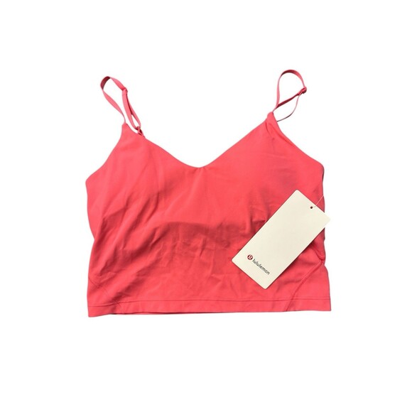 Lululemon Align Cropped Cami Tank Light Support A/B Cup Glaze Pink GLZP Sz 8 New - Picture 1 of 5